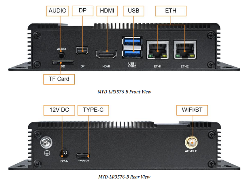 Mechanical Drawing - MYIR MYD-LR3576-B Industrial PC Box